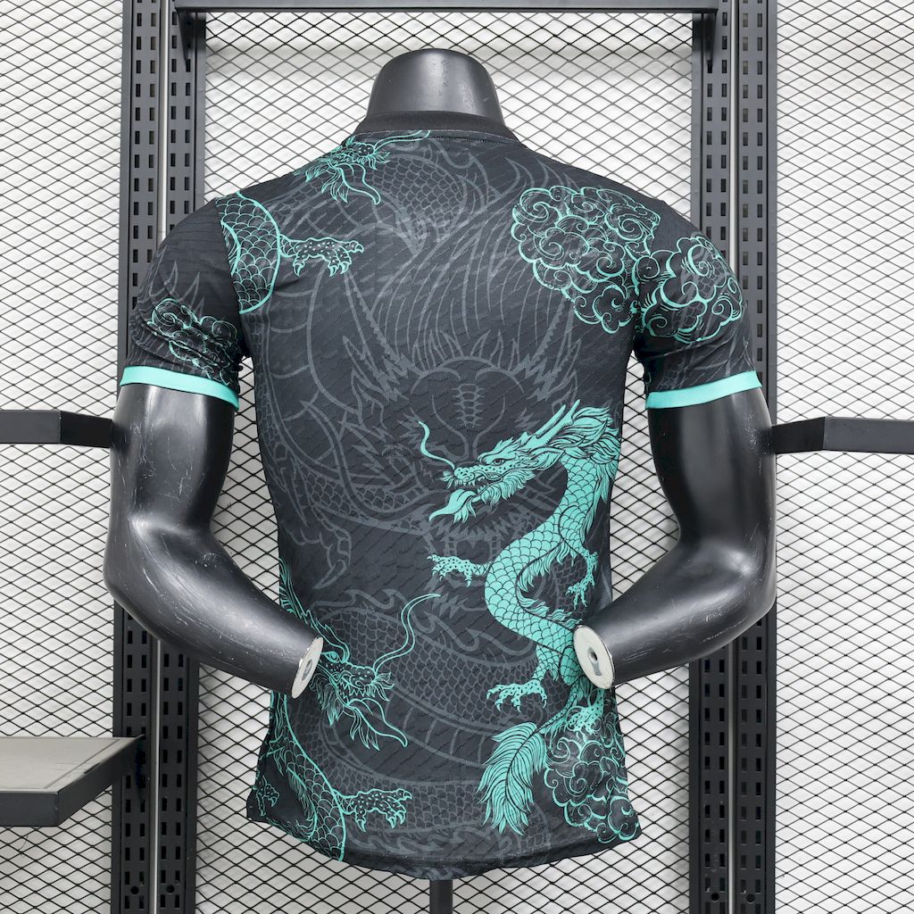 Men’s Real Madrid 2025/26 Player Black Green Dragon Edition Jersey