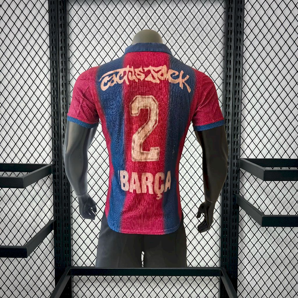 Men’s Barcelona 2000/01 Player Retro Home Skeleton Jersey