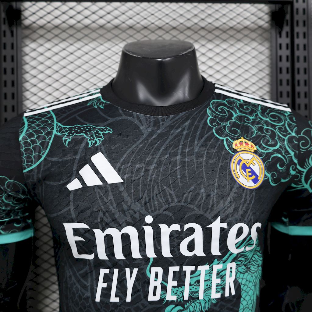 Men’s Real Madrid 2025/26 Player Black Green Dragon Edition Jersey
