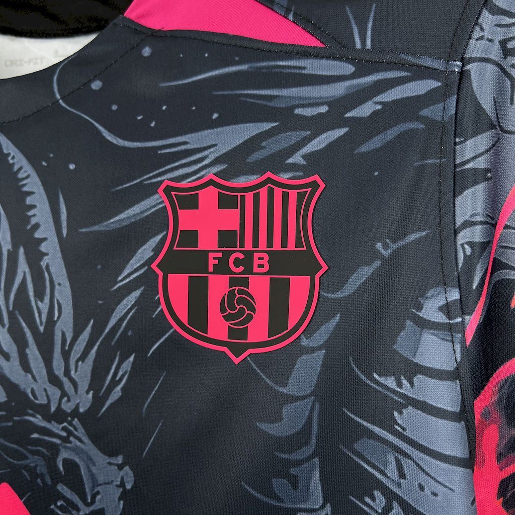 Men’s Barcelona 2025/26 Black-Red Dragon Edition Jersey