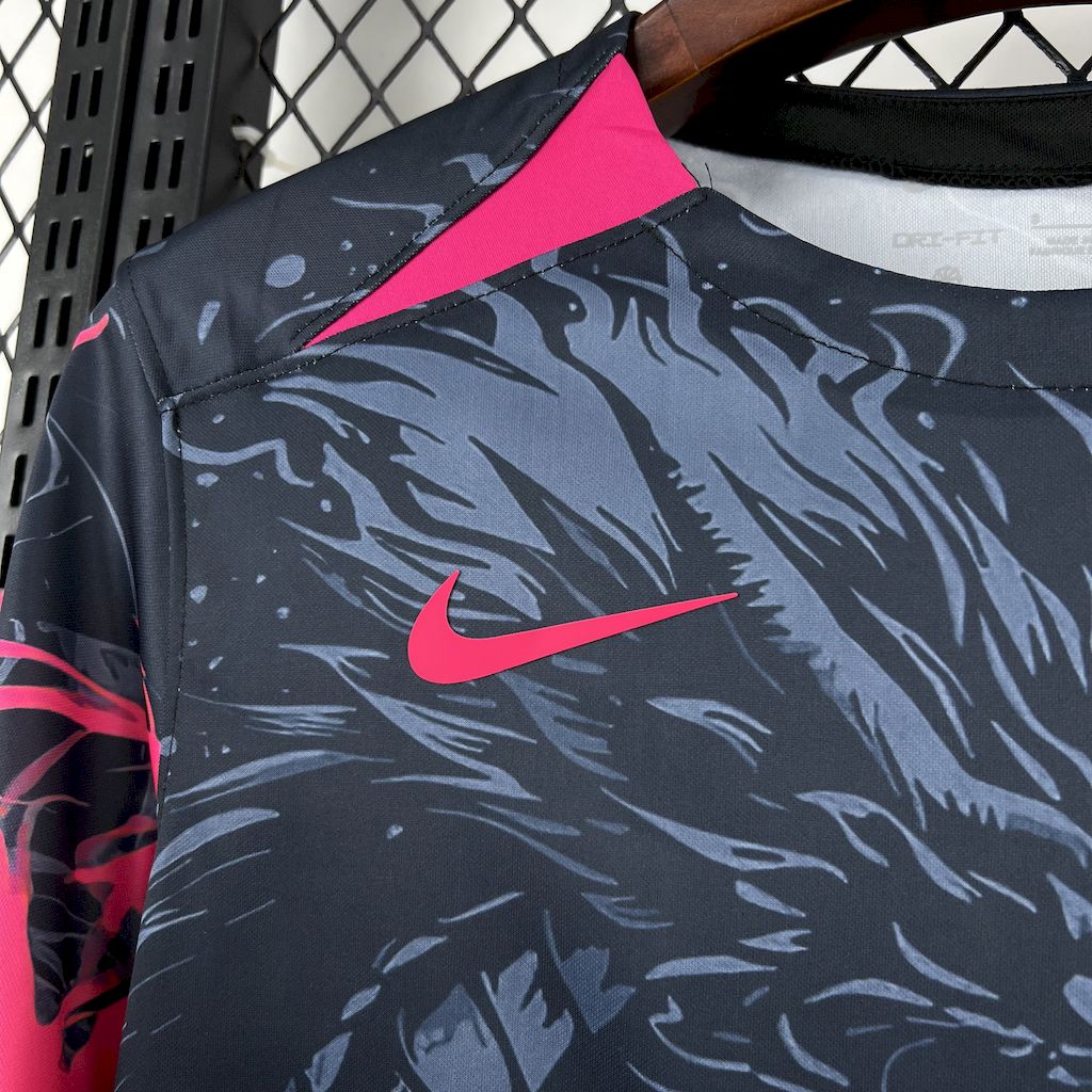 Men’s Barcelona 2025/26 Black-Red Dragon Edition Jersey