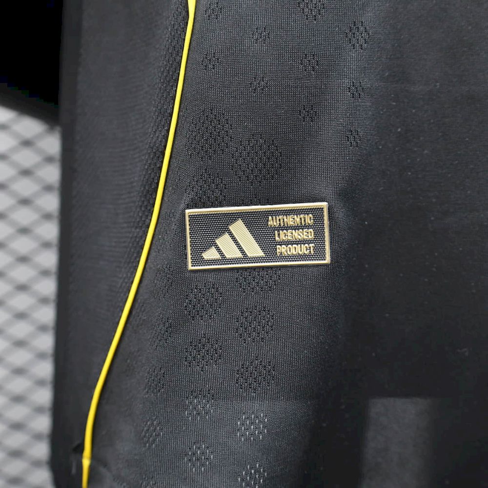 Men's Real Madrid 2025/26 Player Black and Yellow Special Jersey