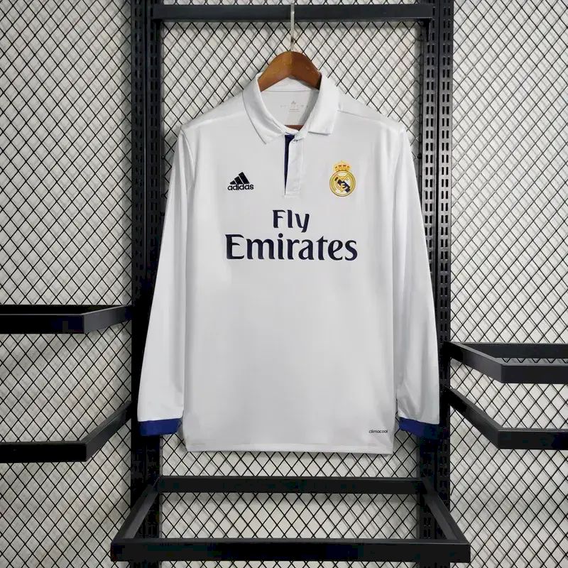 Real Madrid 2016/17 Retro Home Long Sleeves Jersey
