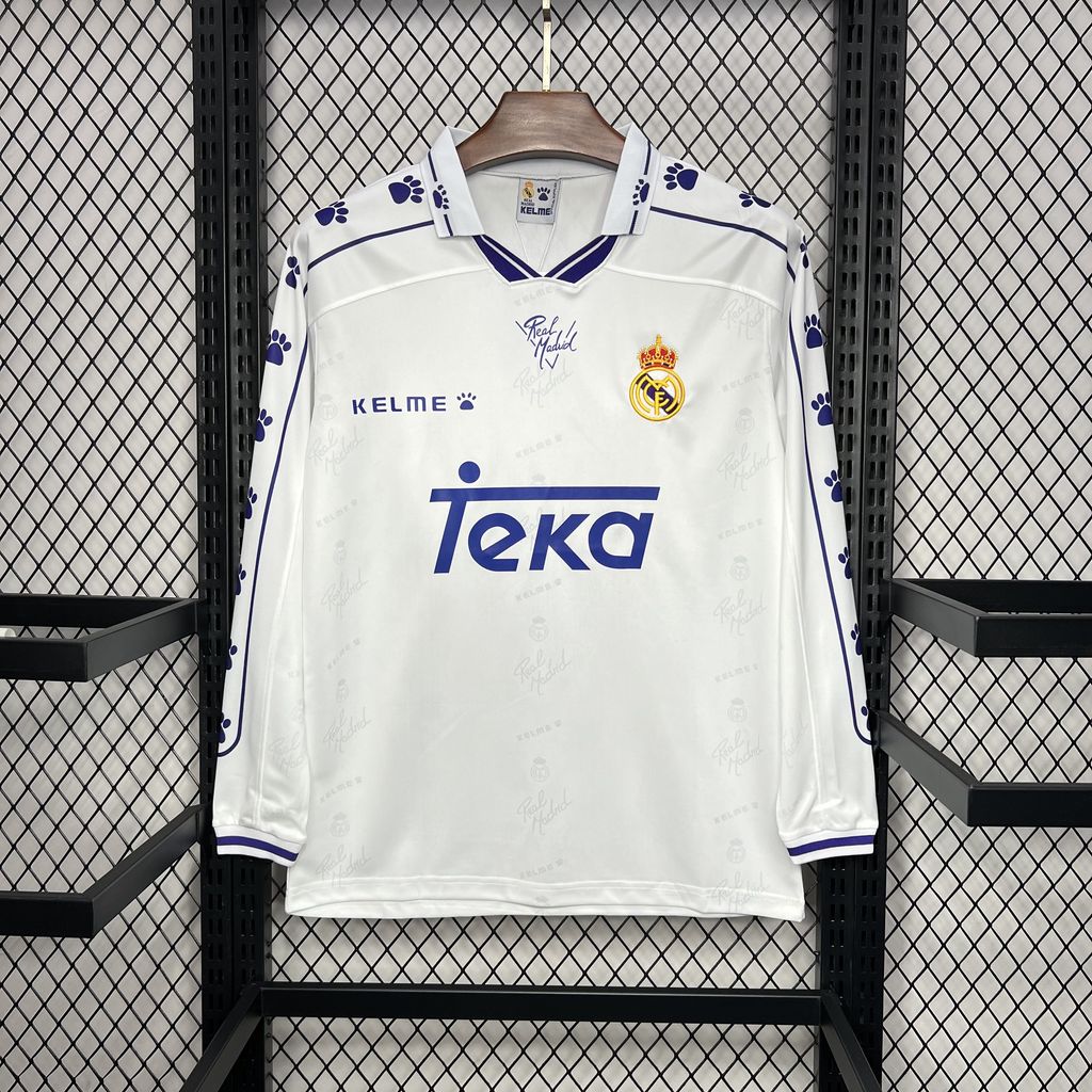 Real Madrid 1994/96 Retro Home Long Sleeve Jersey