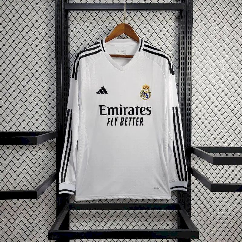 Men's Real Madrid 2024/25 Fan Home Long Sleeves Jersey