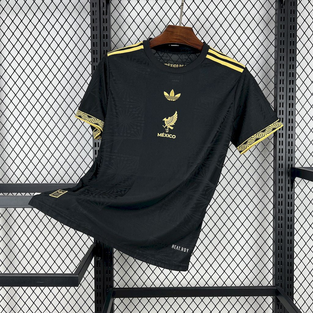 Men's Mexico 2025/26 Gold - Black Jersey