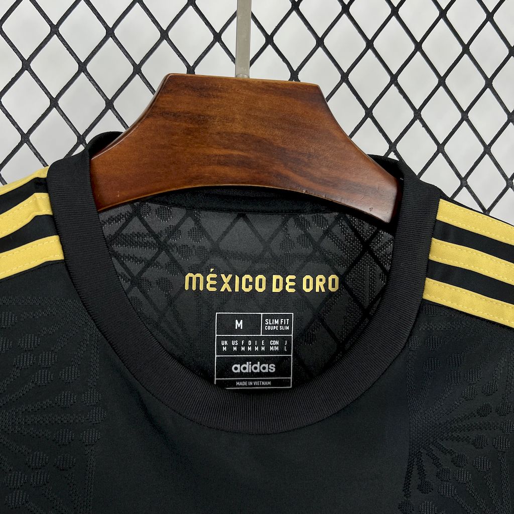 Men's Mexico 2025/26 Gold - Black Jersey