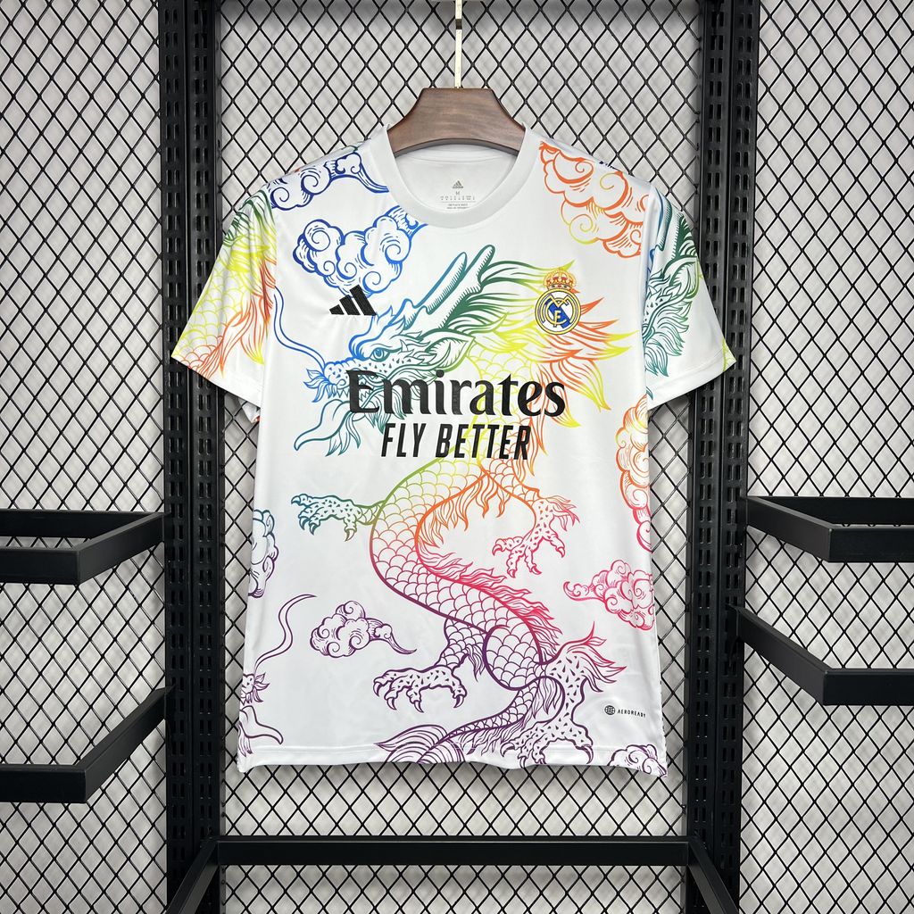 Men's Real Madrid 2024/25 Fan White Cailong Special Edition Jersey