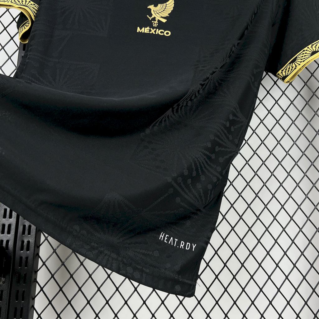 Men's Mexico 2025/26 Gold - Black Jersey