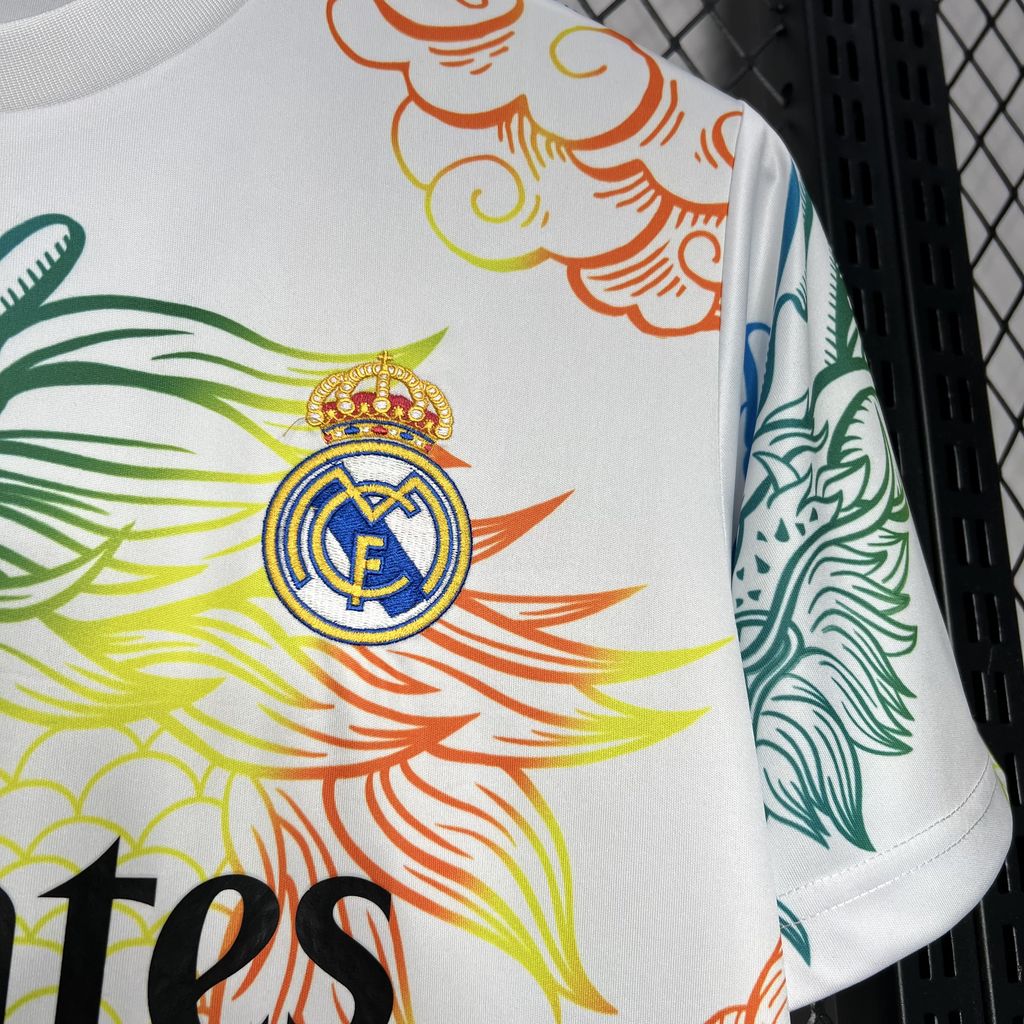 Men's Real Madrid 2024/25 Fan White Cailong Special Edition Jersey