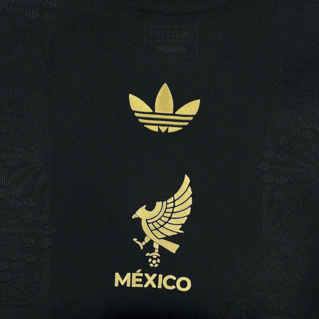 Men's Mexico 2025/26 Gold - Black Jersey