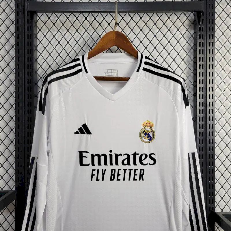 Men's Real Madrid 2024/25 Fan Home Long Sleeves Jersey