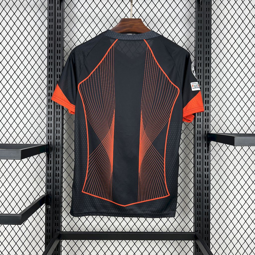 Men’s Barcelona 2025/26 black orange special edition Jersey (With Champions League)