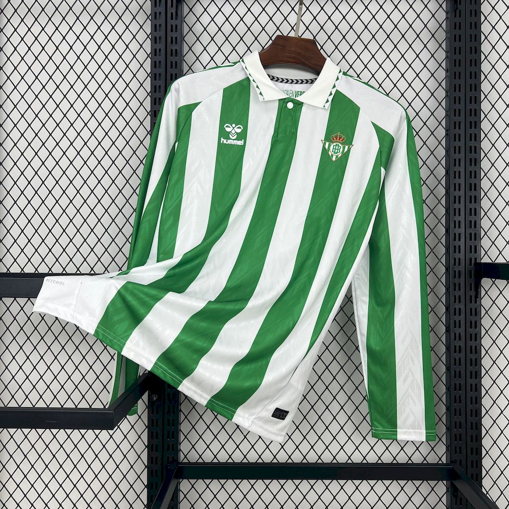 Men’s Real Betis 2024/25 Fan Home Long Sleeves Jersey