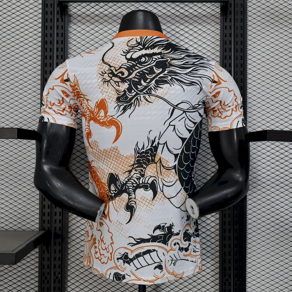 Men's Real Madrid 2025/26 Player Black and white dragon version Jersey
