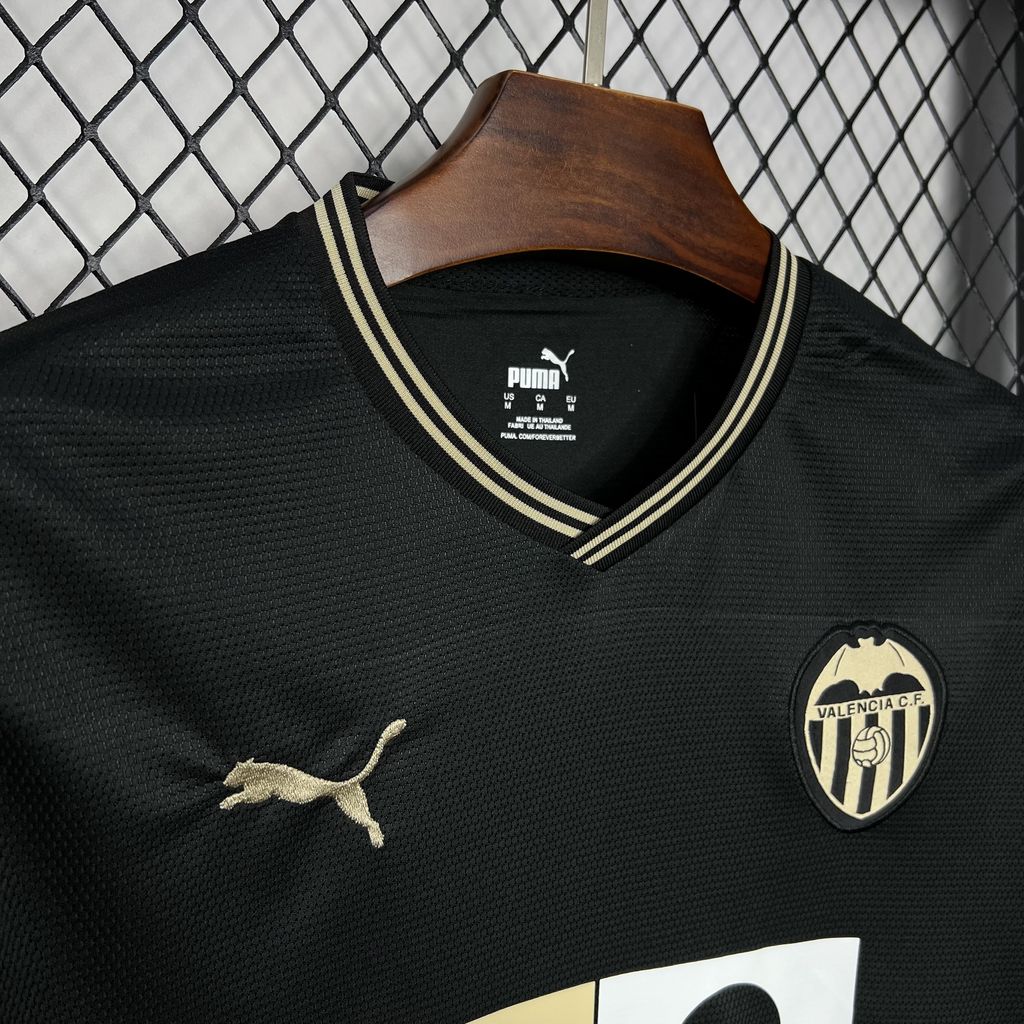 Men's Valencia CF 2024/25 Fan Black Gold Edition Jersey