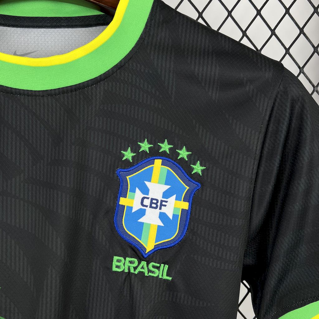 Men's Brazil 2025/26 Dove Edition Black Jersey