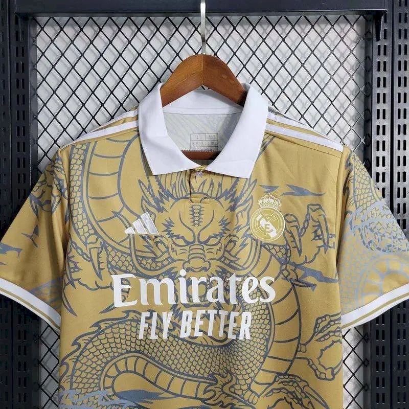 Men's Real Madrid 2023/24 Fan Yellow Dragon Special Edition Jersey