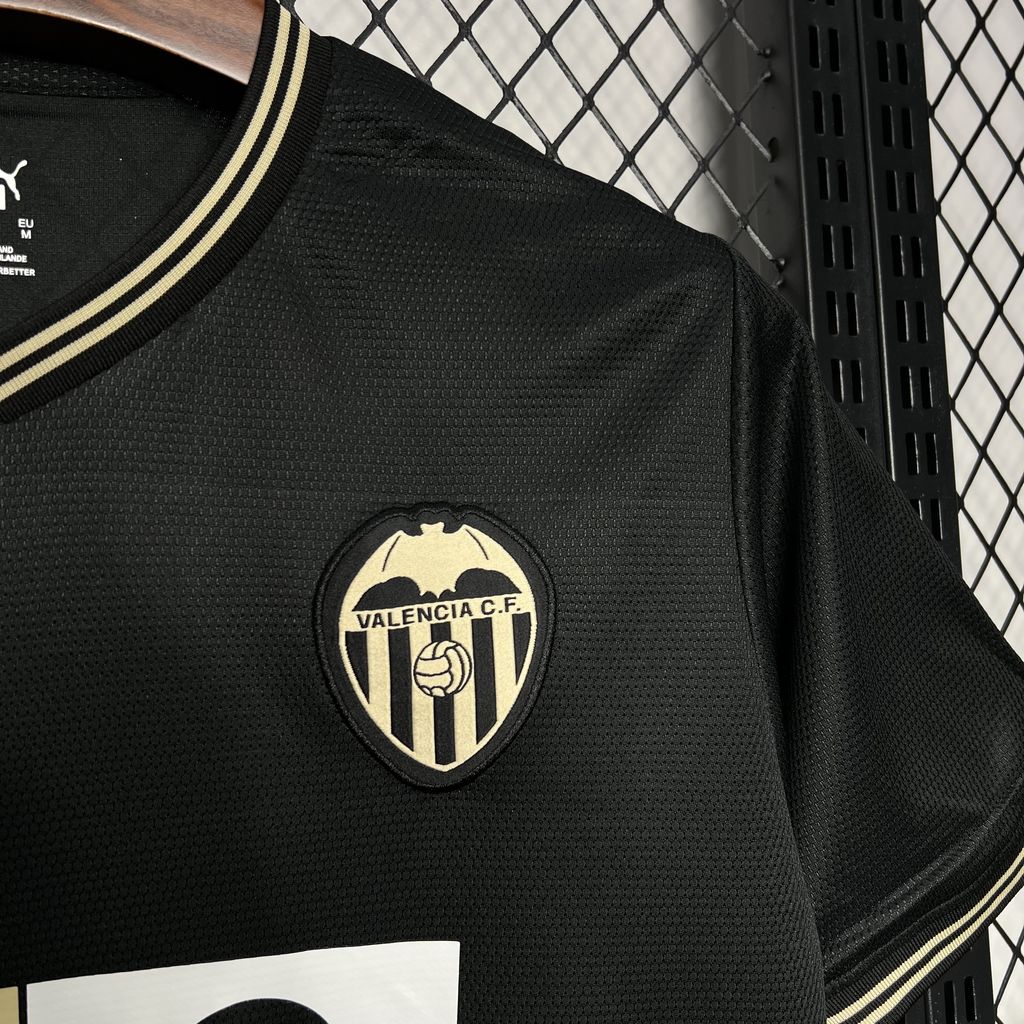 Men's Valencia CF 2024/25 Fan Black Gold Edition Jersey