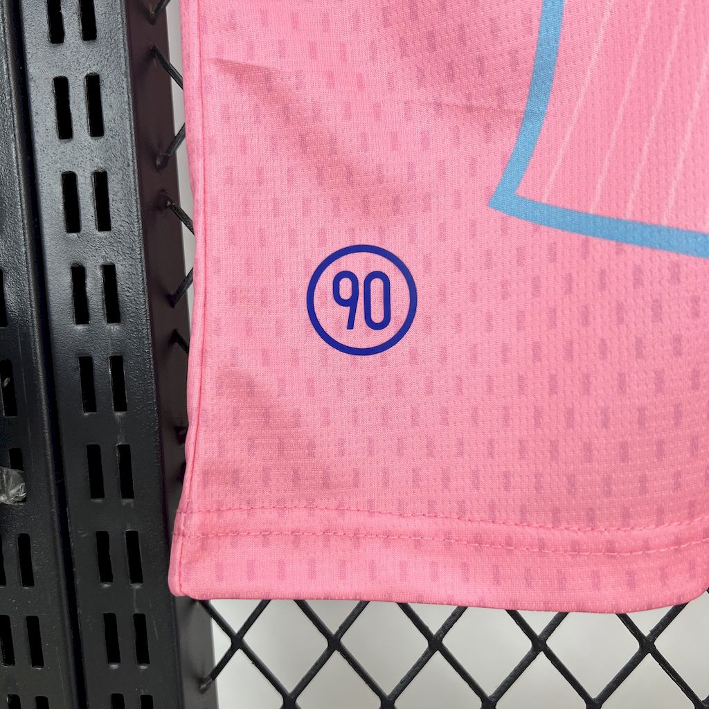 Men’s Barcelona 2025/26 Fan pink special edition Jersey (With Champions League)