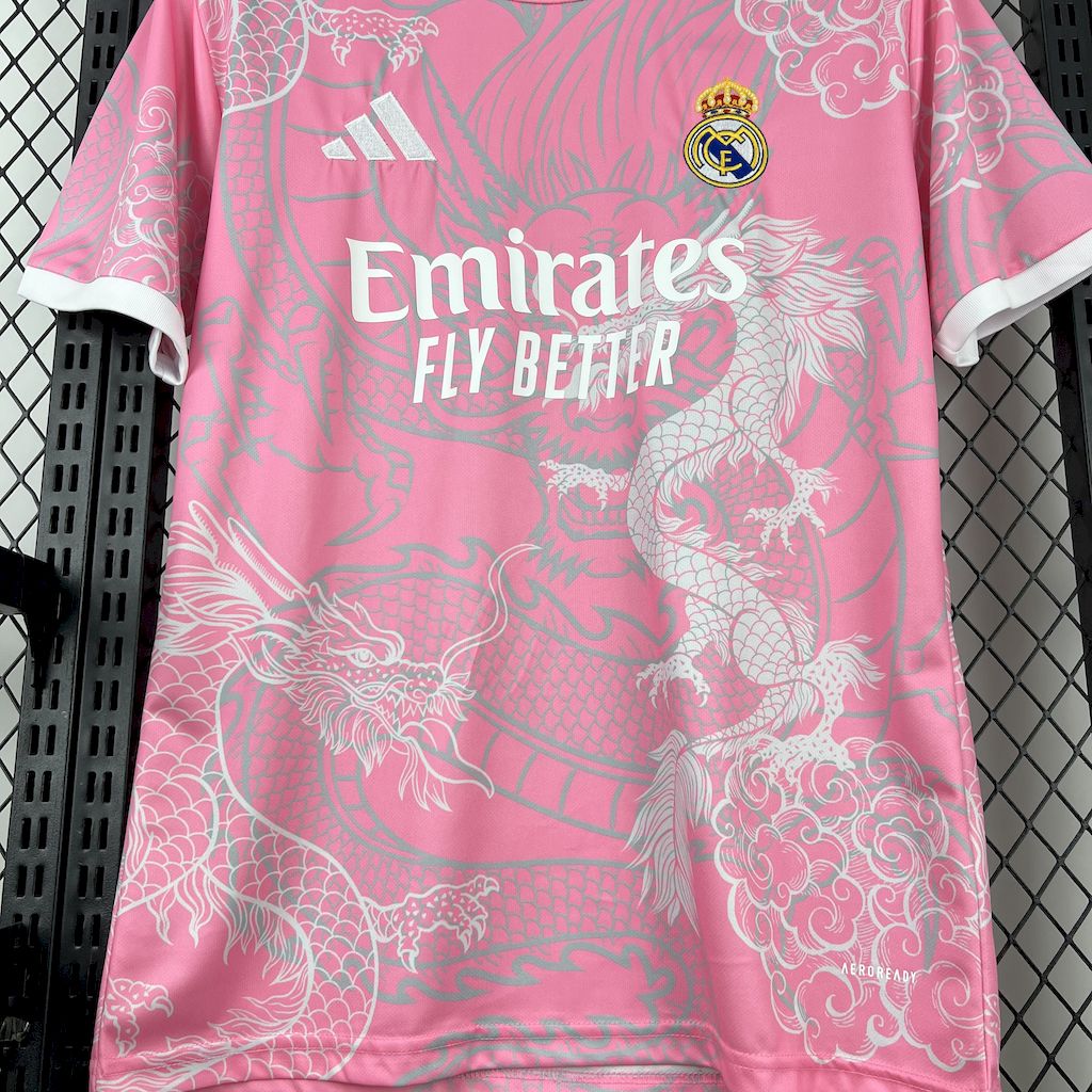 Men’s Real Madrid 2025/26 Fan Pink Dragon Special Edition Jersey