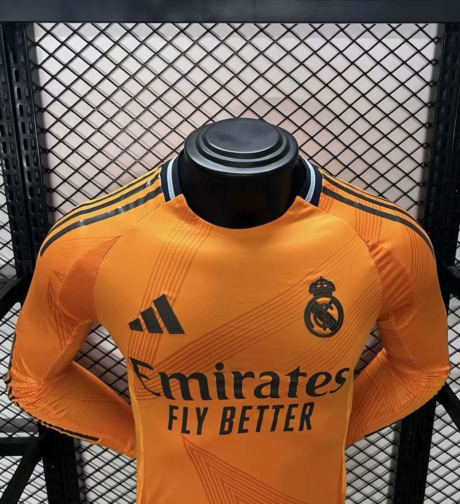 Men's Real Madrid 2024/25 Player Away Long Sleeves Jersey