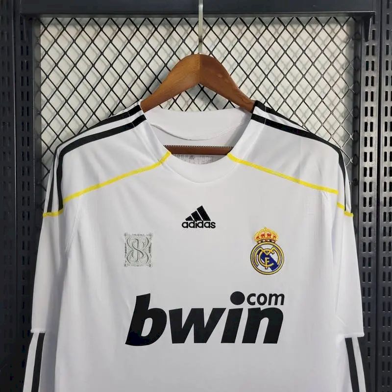 Real Madrid 2009/10 Retro Home Long Sleeves Jersey