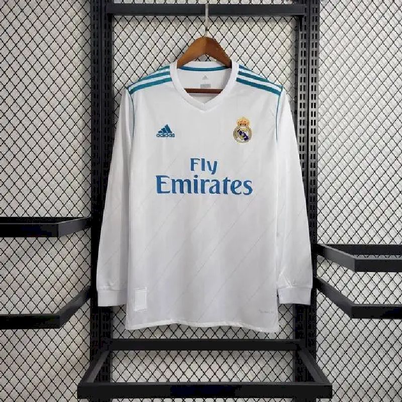 Real Madrid 2017/18 Retro Home Long Sleeve Jersey