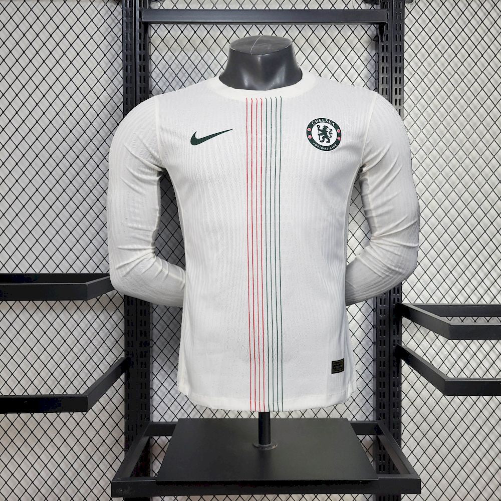 Men's Chelsea 2025/26 Player Away Long Sleeve Jersey