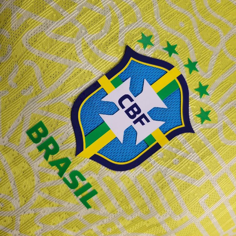 Men's Brazil 2024/25 Player Home Long Sleeve Jersey