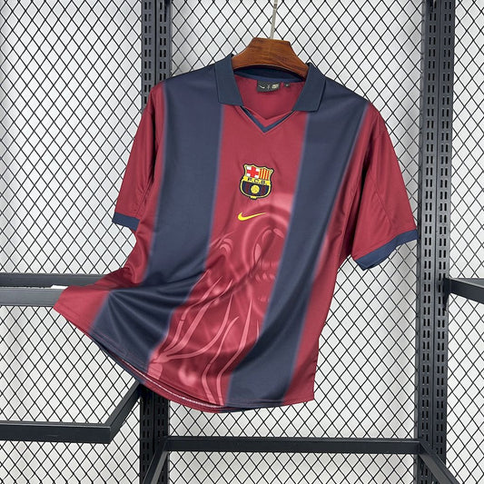 Men’s Barcelona Hot Sale 2000/01 Retro Home Skeleton Jersey