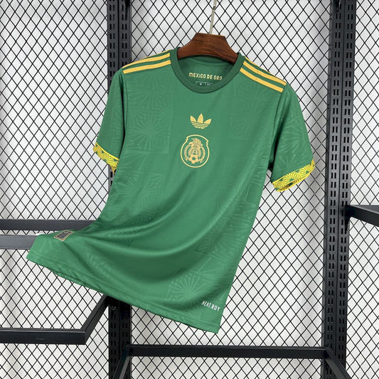 Men's Mexico 2025/26 Gold - Green Jersey