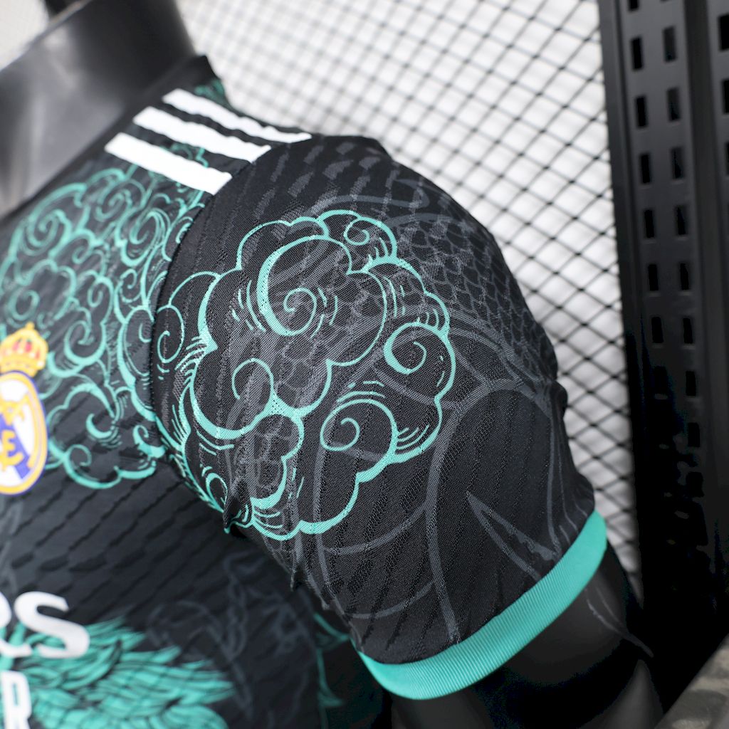 Men’s Real Madrid 2025/26 Player Black Green Dragon Edition Jersey