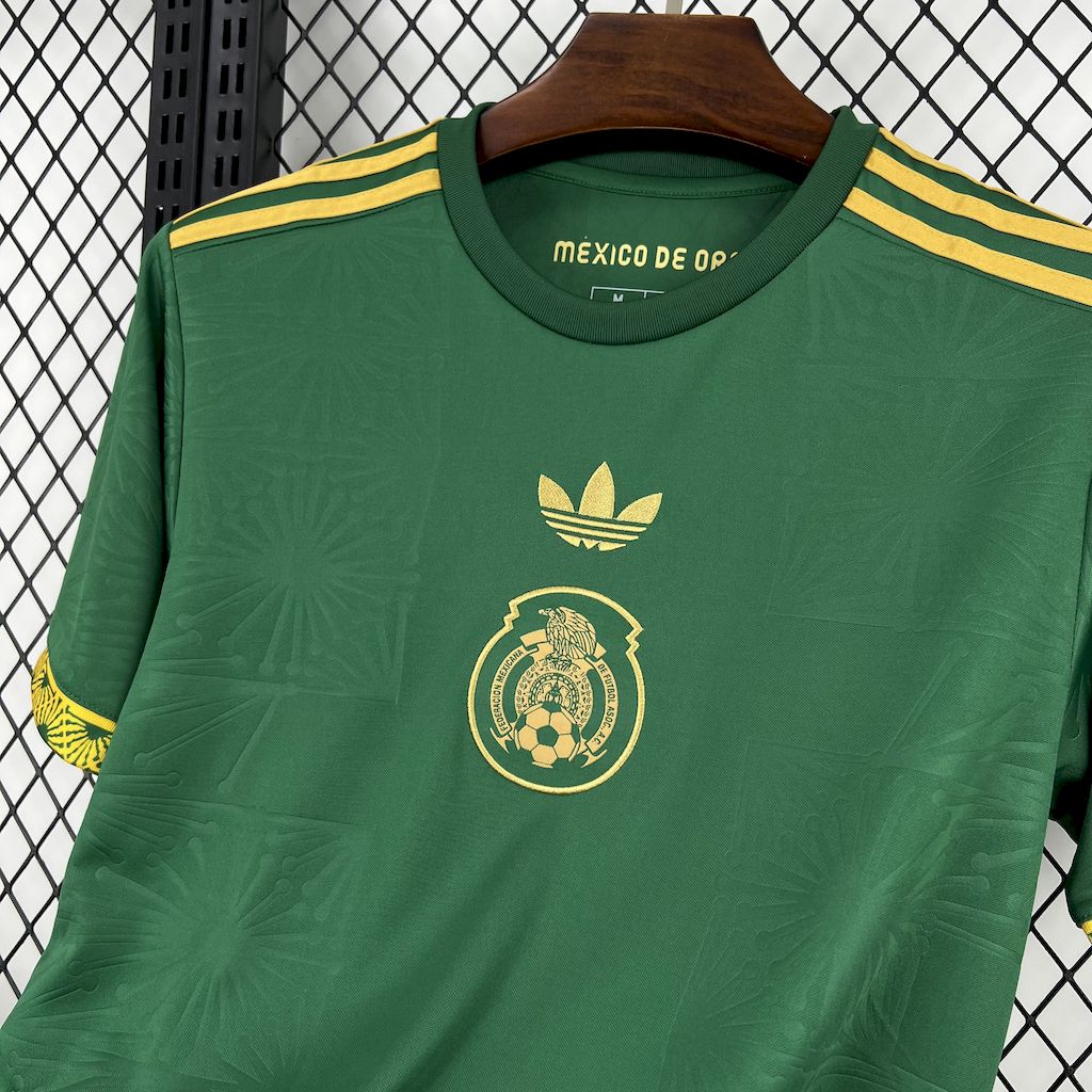 Men's Mexico 2025/26 Gold - Green Jersey