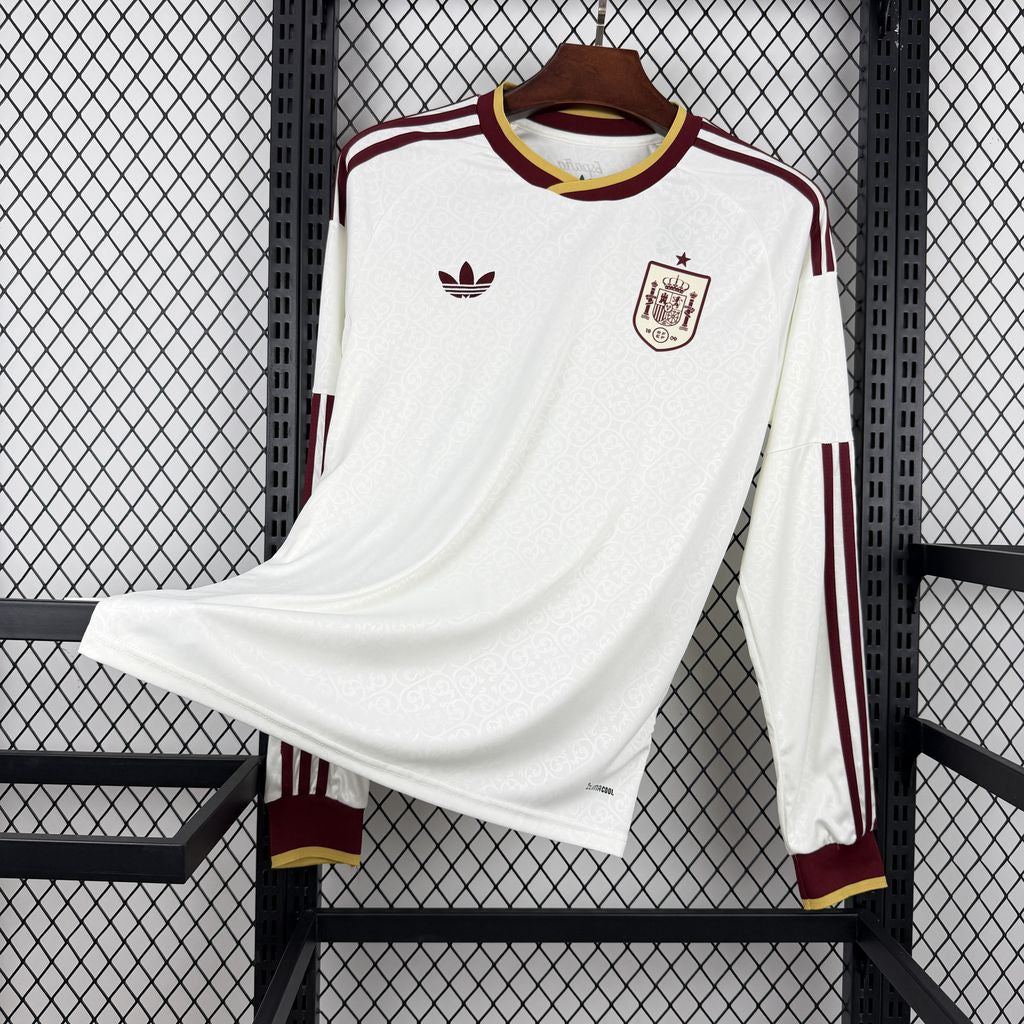 Mens Spain 2026 World Cup Home Long Sleeve Jersey - Image 9