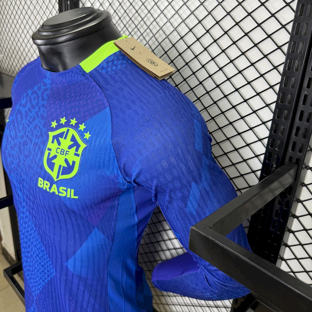 Mens Brazil 2025/26 Player Away Long Sleeve Jersey