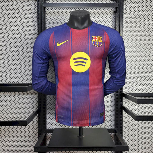 Men’s Barcelona 2025/26 Home Player Long Sleeves Jersey