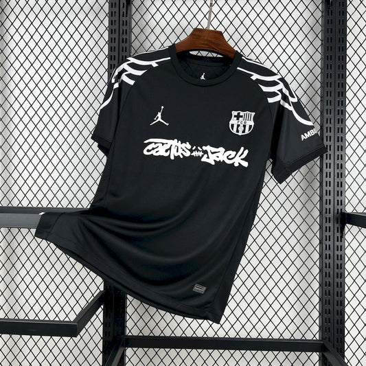 Men’s Barcelona 2024/25 Fan Travis Scott Edition Black Special Edition Jersey