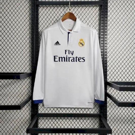 Real Madrid 2016/17 Retro Home Long Sleeves Jersey