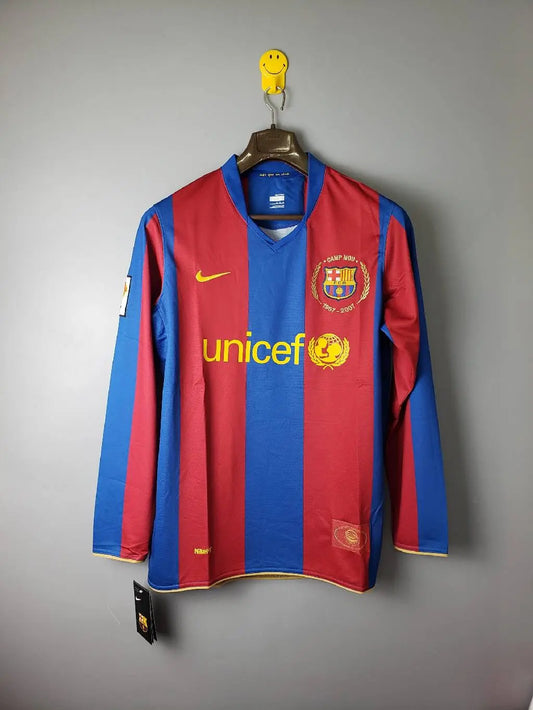Barcelona 2007/08 Retro Home Long Sleeves Jersey