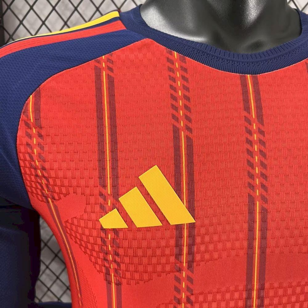 Mens Spain 2026 World Cup Home Long Sleeve Jersey Player Version - Image 3