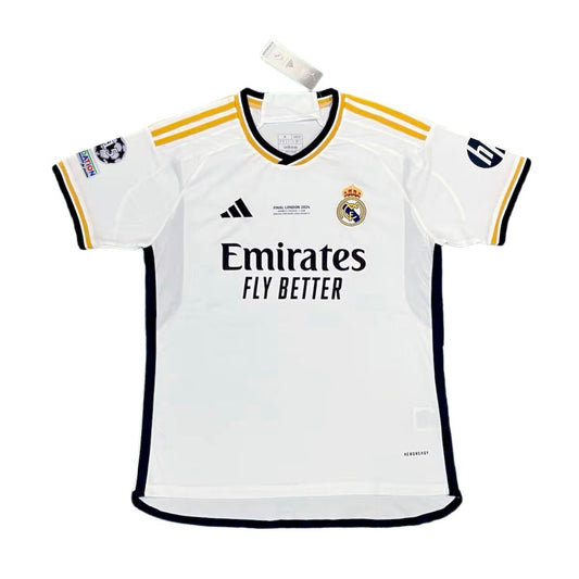 Men's Real Madrid 2023/24 Fan Home Champions League Champions Jersey