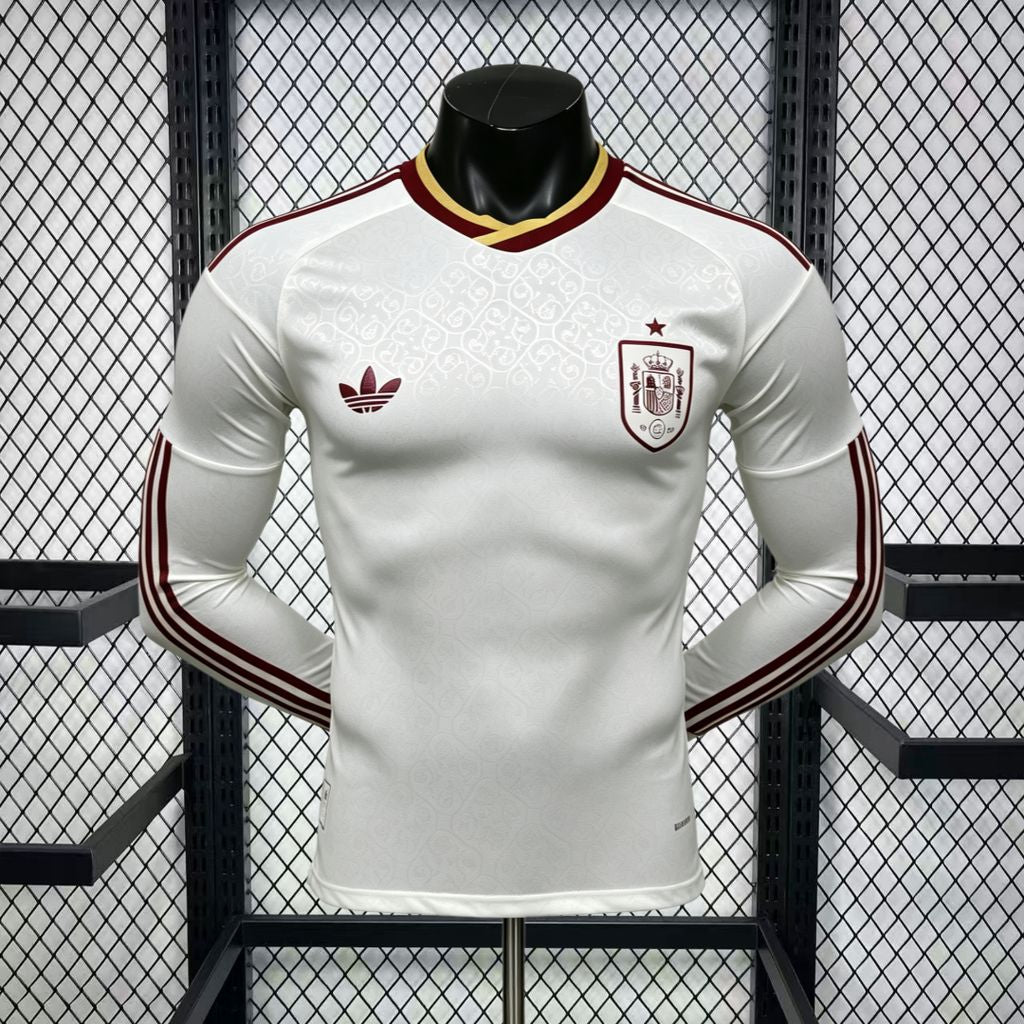 Mens Spain 2026 World Cup Home Long Sleeve Jersey Player Version - Image 6