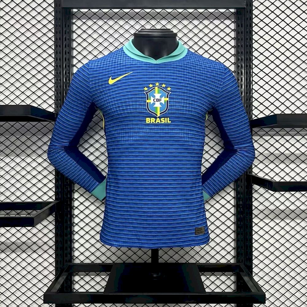 Men's Brazil 2024/25 Player Away Long Sleeve Jersey
