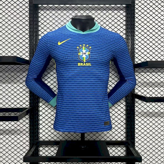 Men's Brazil 2024/25 Player Away Long Sleeve Jersey