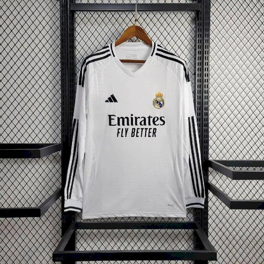 Men's Real Madrid 2024/25 Fan Home Long Sleeves Jersey