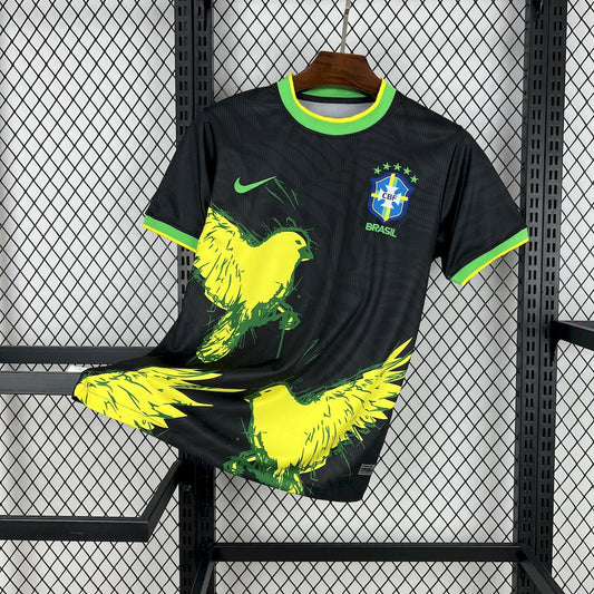 Men's Brazil 2025/26 Dove Edition Black Jersey