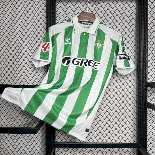Men’s Real Betis 2024/25 Fan With Sponsors And Patch Home Jersey