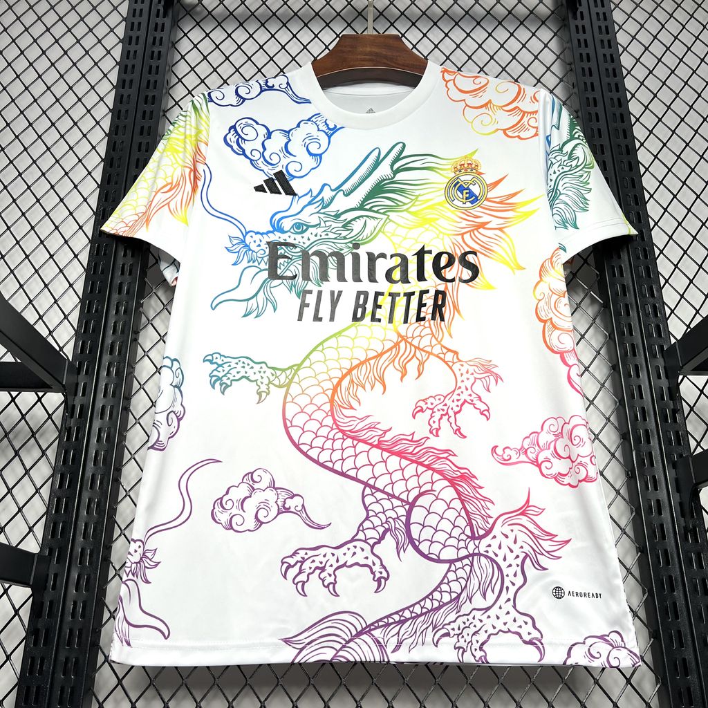 Men's Real Madrid 2024/25 Fan White Cailong Special Edition Jersey
