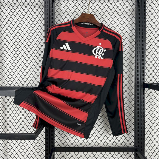 Men’s Flamengo 2025/26 Fan Home Long Sleeves Jersey